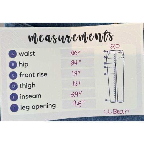 L.L. Bean Jeans Classic Fit Women’s Size 20 Regular Blue Stretch Denim Casual - Picture 7 of 7